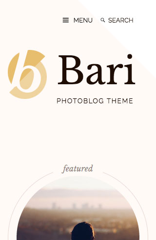 Bari: A WordPress Photoblog Theme mobile screenshot