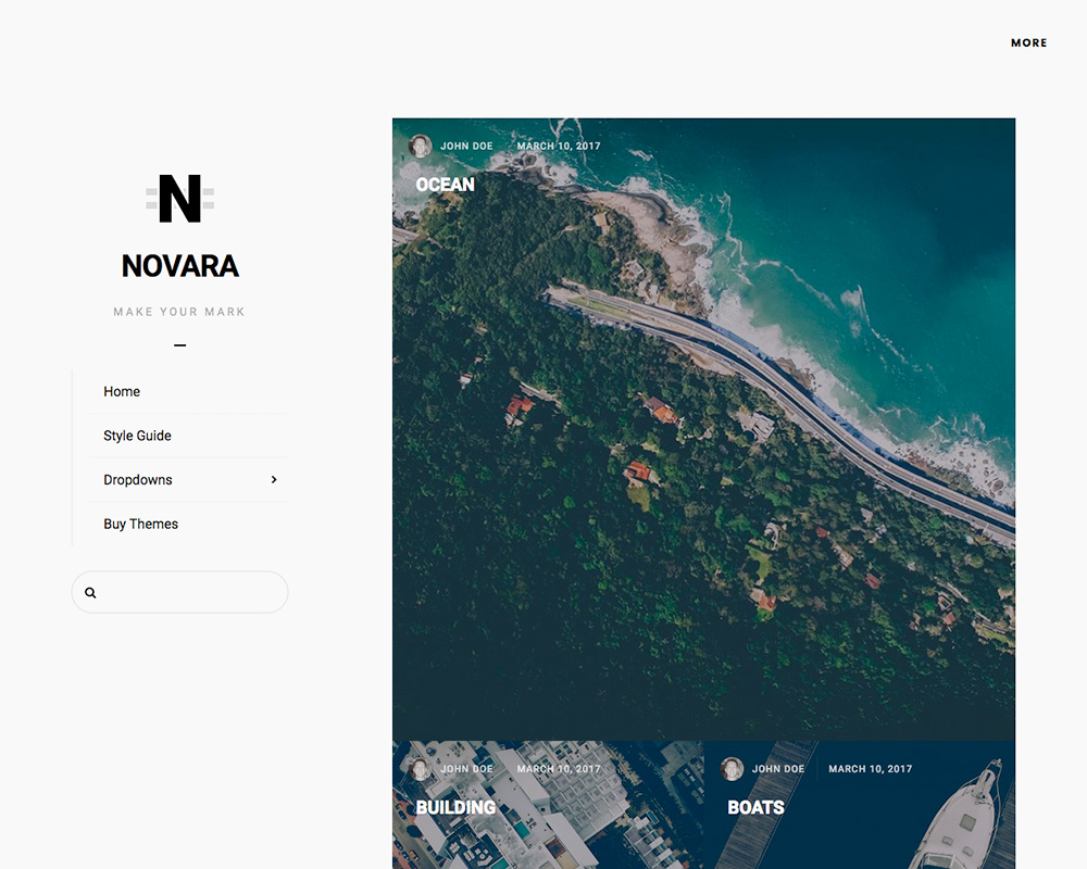 Novara: A Photo-Focused Content Theme for WordPress desktop screenshot
